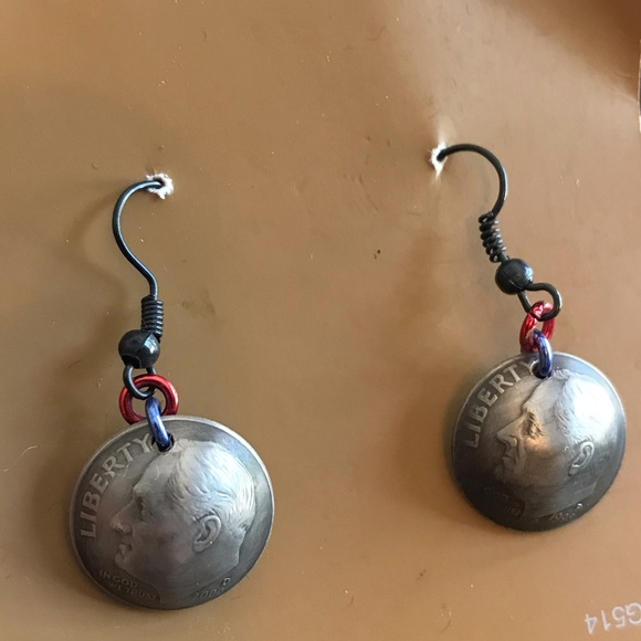 Handcrafted Coin Earrings “Dime-ons” - Picture 2 of 3
